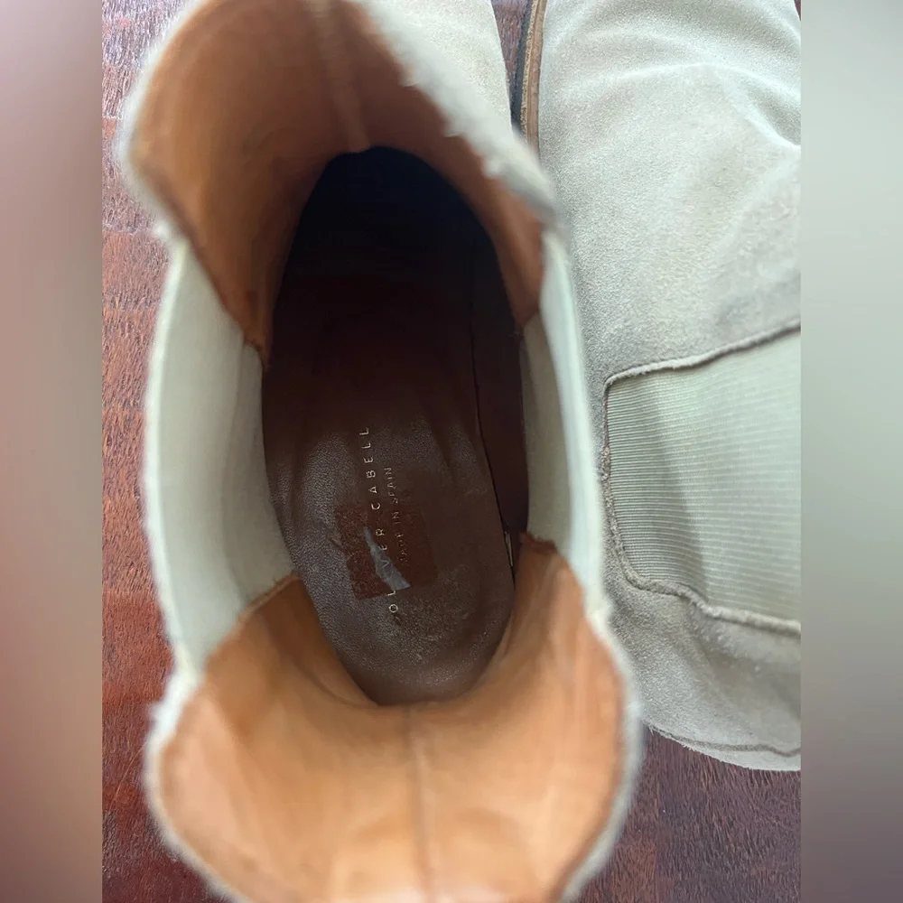 Oliver Cabell Chelsea men's tan academia preppy neutral pull on boots sz 41 (8)